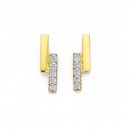 9ct-Diamond-Bar-Earrings Sale
