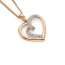9ct-Rose-Gold-Diamond-Open-Heart-Pendant Sale