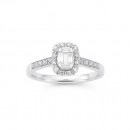 9ct-White-Gold-Baguette-Diamond-Halo-Ring-Total-Diamond-Weight25ct Sale