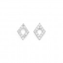 Sterling-Silver-Cubic-Zirconia-mini-Diamond-Shaped-Earrings Sale