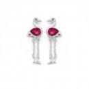 Sterling-Silver-Cubic-Zirconia-Flamingo-Earrings Sale