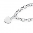 19cm-Sterling-Silver-Belcher-Bracelet-with-Heart-Disc Sale