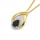 9ct-Sapphire-Diamond-Pear-Pendant Sale