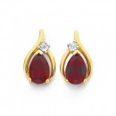 9ct-Ruby-Created-Diamond-Earrings Sale