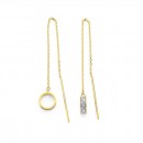 9ct-Stardust-and-Open-Circle-Thread-Earrings Sale