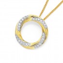 9ct-Open-Circle-Diamond-Set-Twist-Pendant Sale