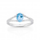 9ct-White-Gold-Blue-Topaz-with-Rope-with-Split-Rope-Twist-Ring Sale