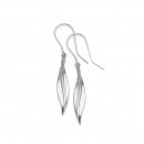 Sterling-Silver-Slender-Leaf-with-Diamond-Hook-Earrings Sale