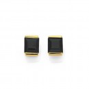 9ct-4mm-Square-Sapphire-with-Gold-Caps-Studs Sale