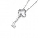 Sterling-Silver-Key-with-Diamond-Pendant Sale