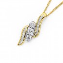 9ct-Three-Stone-Wave-Style-Diamond-Pendant-Total-Diamond-Weight34ct Sale