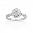 9ct-White-Gold-Round-Cluster-Diamond-Ring-Total-Diamond-Weight50ct Sale