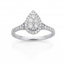 9ct-White-Gold-Pear-Shape-Cluster-Diamond-Ring-Total-Diamond-Weight50ct Sale