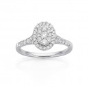 9ct-White-Gold-Oval-Shape-Cluster-Diamond-Ring-Total-Diamond-Weight50ct Sale