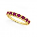 9ct-7-Stone-Natural-Ruby-Ring Sale