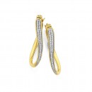 9ct-Diamond-Set-Twist-Hoop-Earrings Sale