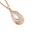 9ct-Rose-Gold-Oval-Swirls-Diamond-Set-Pendant Sale