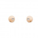 9ct-Rose-Gold-Circle-Disk-Earrings-with-Diamond-Heart Sale