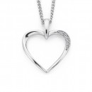 9ct-White-Gold-Diamond-Set-Open-Heart-Pendant Sale