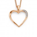 9ct-Rose-Gold-Diamond-Set-Open-Heart-Pendant Sale
