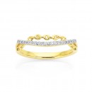 9ct-Two-Row-Diamond-and-Chain-Ring Sale