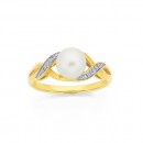 9ct-Freshwater-Pearl-with-Diamond-Ring Sale
