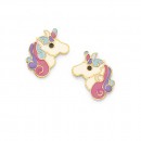 9ct-Enamel-Unicorn-Stud-Earrings Sale