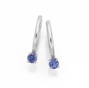 9ct-White-Gold-4mm-Tanzanite-Hoops Sale
