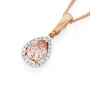 9ct-Rose-Gold-Morganite-Diamond-Pendant Sale