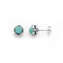 Sterling-Silver-Created-Turquoise-Studs Sale
