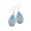 Sterling-Silver-Created-Turquoise-Earrings Sale