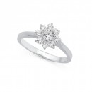 Sterling-Silver-Cubic-Zirconia-Flower-Cluster-Ring Sale