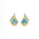 9ct-Blue-Topaz-Diamond-Earrings Sale