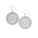 Sterling-Silver-Round-Lace-Disc-Drop-Earrings Sale