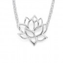 Sterling-Silver-Open-Lotus-Flower-Necklet Sale