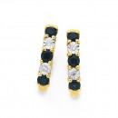 9ct-Gold-Black-Sapphire-Diamond-Huggie-Earrings Sale