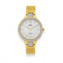 Elite-Ladies-Gold-Tone-MOP-Dial-Watch Sale
