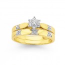9ct-Diamond-Cluster-Bridal-Ring-Set Sale