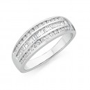 9ct-White-Gold-Diamond-3-Row-Diamond-Ring Sale