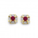 9ct-Ruby-and-Diamond-Earrings Sale