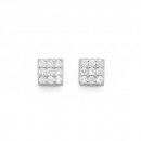 Sterling-Silver-Cubic-Zirconia-Square-Studs Sale
