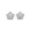 Sterling-Silver-Cubic-Zirconia-Snowflake-Studs Sale