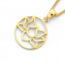9ct-Lotus-Flower-Circle-Pendant Sale