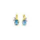 9ct-Blue-Topaz-Diamond-Earrings Sale