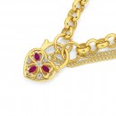 9ct-19cm-Oval-Belcher-Bracelet-with-Ruby-Diamond-Padlock Sale