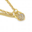 9ct-19cm-Diamond-Rose-Heart-Padlock-Belcher-Bracelet Sale