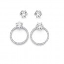 Sterling-Silver-Cubic-Zirconia-Circle-Studs Sale