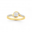 9ct-Diamond-Cluster-Swirl-Engagement-Ring Sale