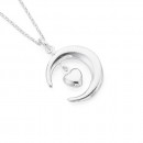Sterling-Silver-Crescent-Moon-with-Dangling-Heart-Pendant Sale