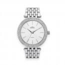 Elite-Ladies-Stone-Set-Silver-Tone-Watch Sale